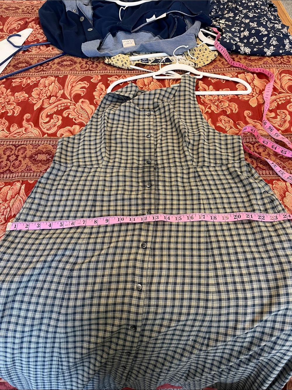 Eddie Bauer Checkered Maxi Penifore in Green and light Green! - Picture 7 of 8